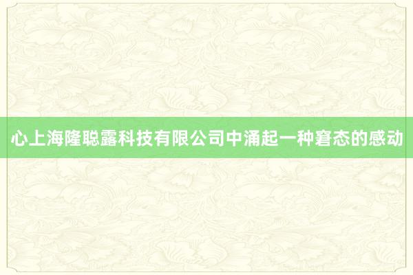 心上海隆聪露科技有限公司中涌起一种窘态的感动